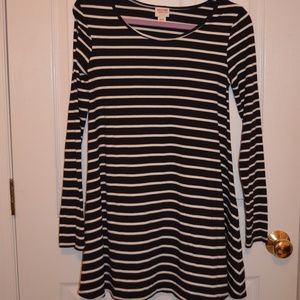 Black and White Stripe Swing Dress